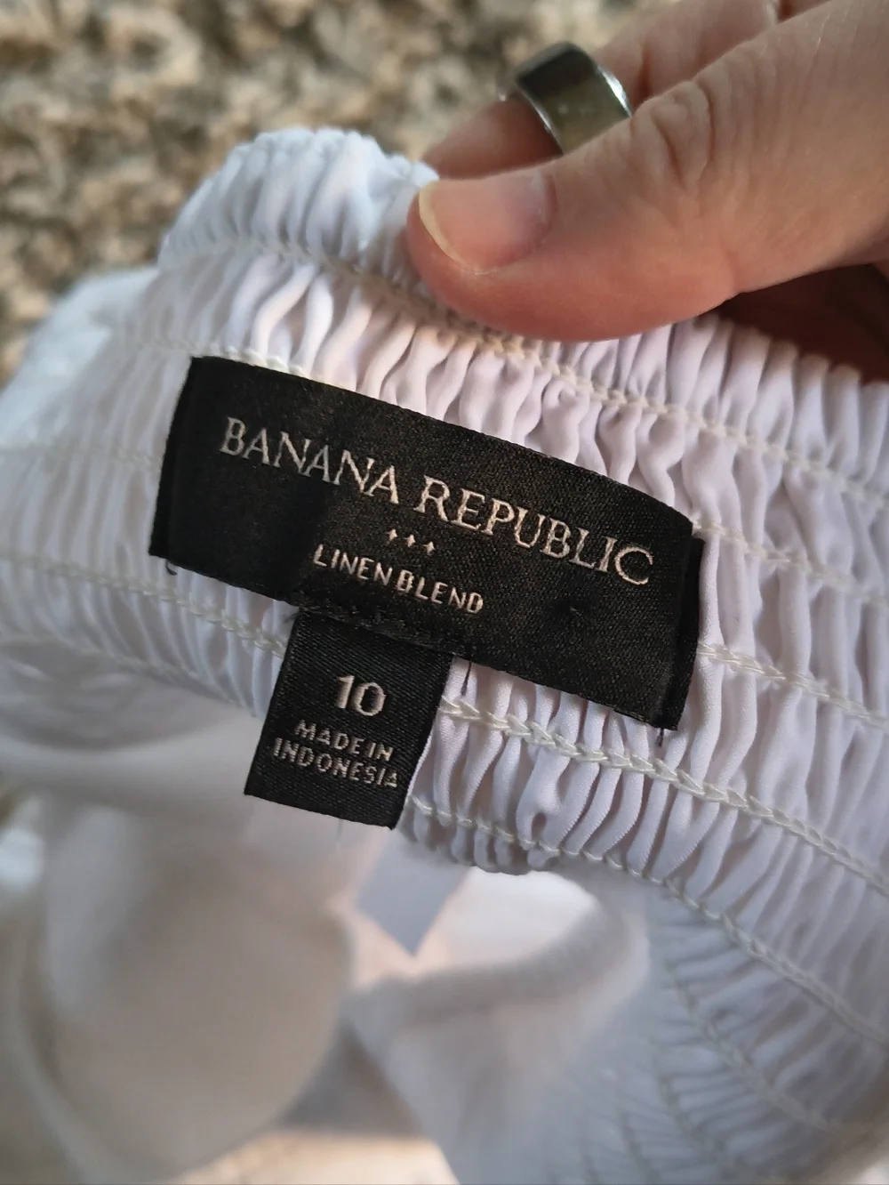 Banana Republic Linen-Blend Cropped Bustier in White Size 10 - Picture 4 of 6